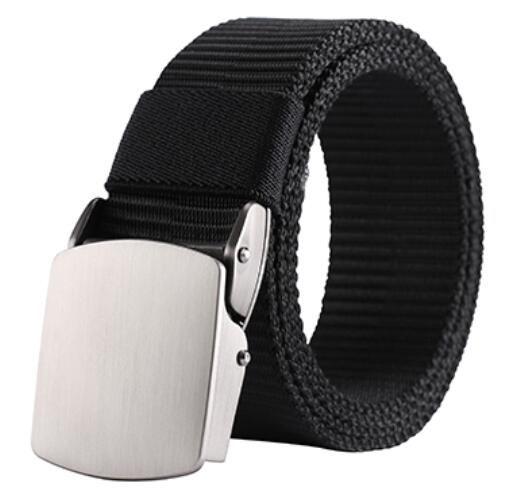 High QualityFashion Male Black Nylon Belt Outdoor Metal Automatic Buckle Canvas Belts Casual Pants Cool Wild luxury Waist Belts