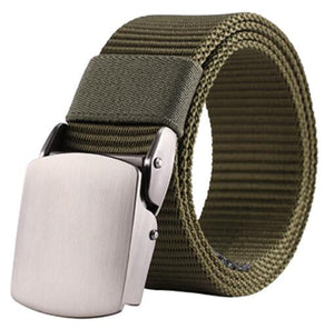 High QualityFashion Male Black Nylon Belt Outdoor Metal Automatic Buckle Canvas Belts Casual Pants Cool Wild luxury Waist Belts