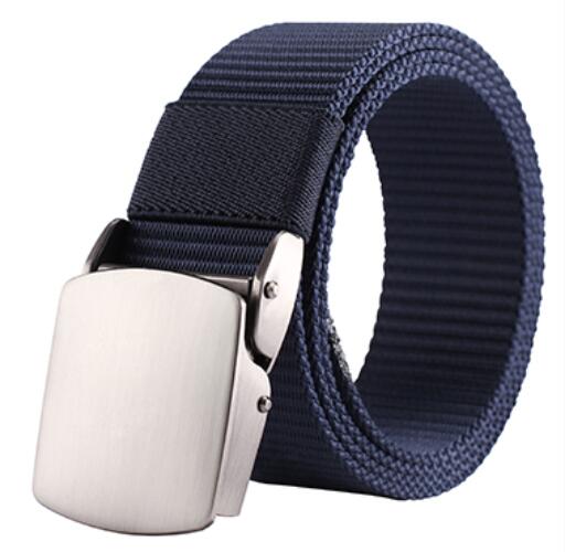 High QualityFashion Male Black Nylon Belt Outdoor Metal Automatic Buckle Canvas Belts Casual Pants Cool Wild luxury Waist Belts