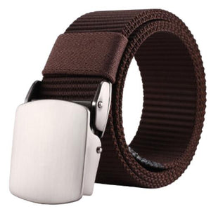 High QualityFashion Male Black Nylon Belt Outdoor Metal Automatic Buckle Canvas Belts Casual Pants Cool Wild luxury Waist Belts