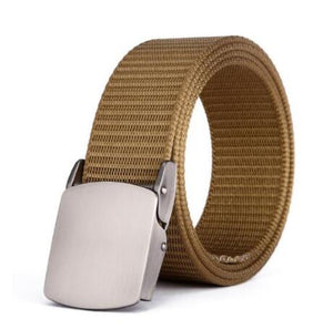 High QualityFashion Male Black Nylon Belt Outdoor Metal Automatic Buckle Canvas Belts Casual Pants Cool Wild luxury Waist Belts