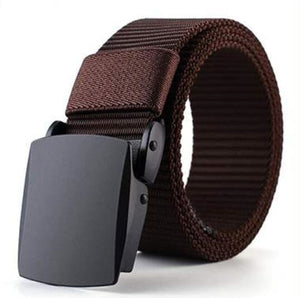 High QualityFashion Male Black Nylon Belt Outdoor Metal Automatic Buckle Canvas Belts Casual Pants Cool Wild luxury Waist Belts