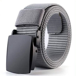 High QualityFashion Male Black Nylon Belt Outdoor Metal Automatic Buckle Canvas Belts Casual Pants Cool Wild luxury Waist Belts