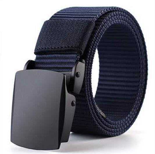 High QualityFashion Male Black Nylon Belt Outdoor Metal Automatic Buckle Canvas Belts Casual Pants Cool Wild luxury Waist Belts