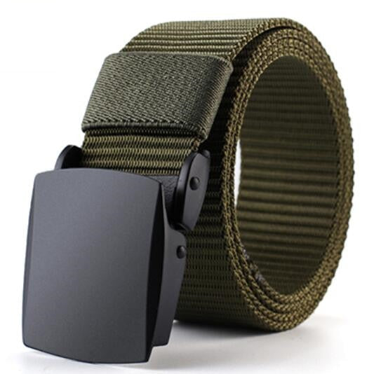 High QualityFashion Male Black Nylon Belt Outdoor Metal Automatic Buckle Canvas Belts Casual Pants Cool Wild luxury Waist Belts