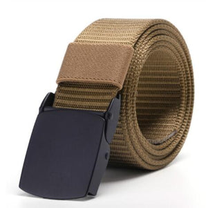 High QualityFashion Male Black Nylon Belt Outdoor Metal Automatic Buckle Canvas Belts Casual Pants Cool Wild luxury Waist Belts