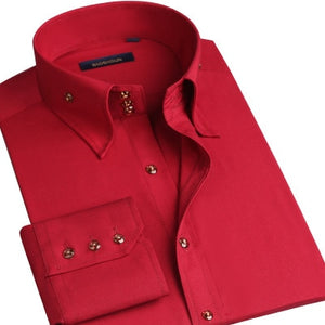 Chemise causale pour hommes en soie coton à manches longues sans fer boutonné chemises ajustées de luxe vêtements de fête d'affaires de mariage