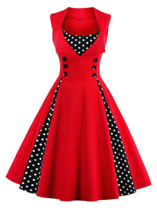 Elegantes Retro Vintage Kleid Größe S-4XL