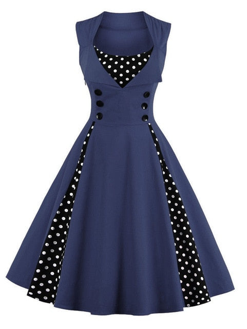 Elegantes Retro Vintage Kleid Größe S-4XL