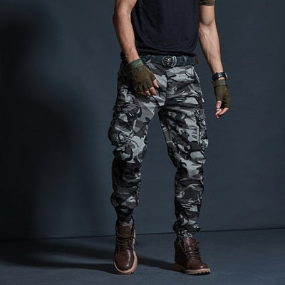 Summer high quality leisure trousers, men's joggers camouflage cargo trousers