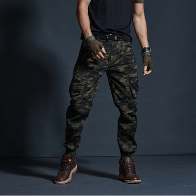 Summer high quality leisure trousers, men's joggers camouflage cargo trousers