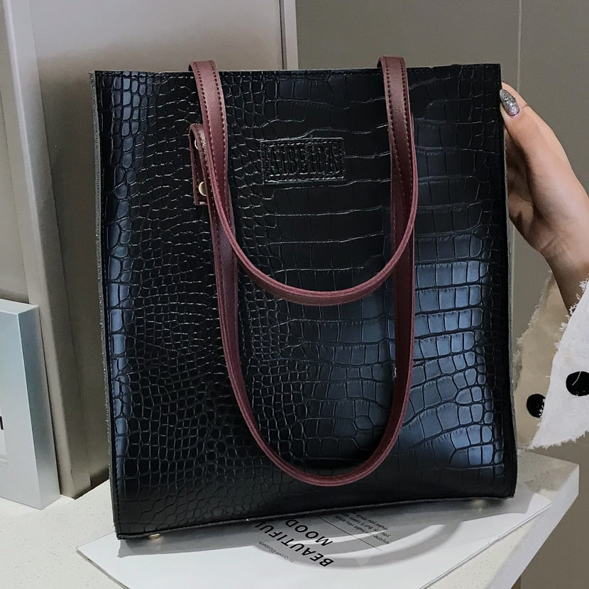 Fashion crocodile pattern luxury handbag