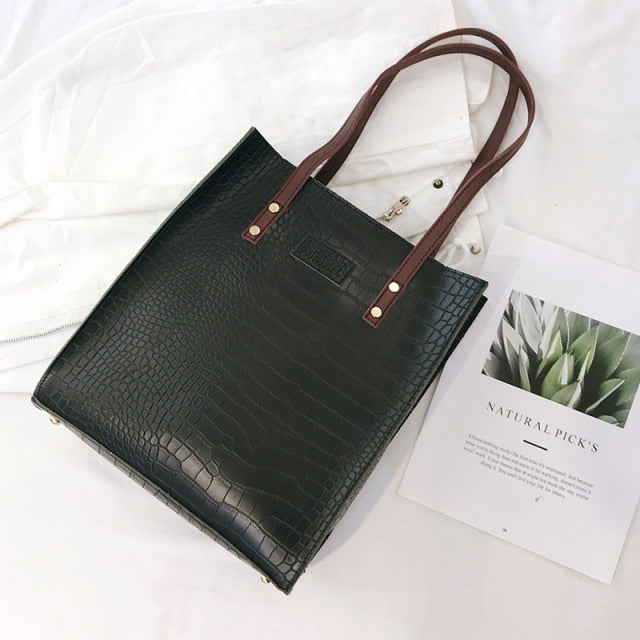 Fashion crocodile pattern luxury handbag