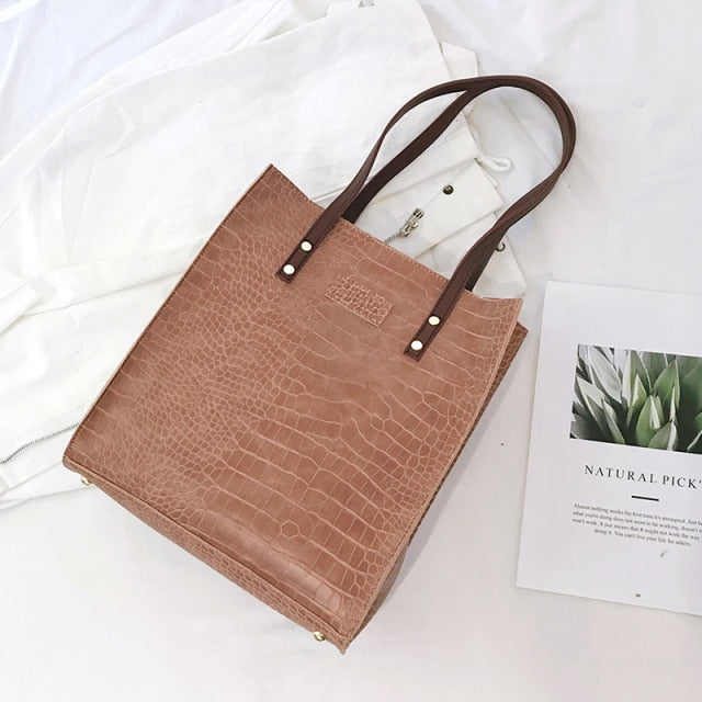 Fashion crocodile pattern luxury handbag