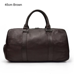 Real leather men and women travel bag