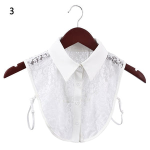 Women cotton lace fake blouse, detachable