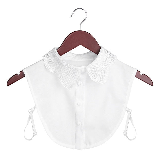 Women cotton lace fake blouse, detachable