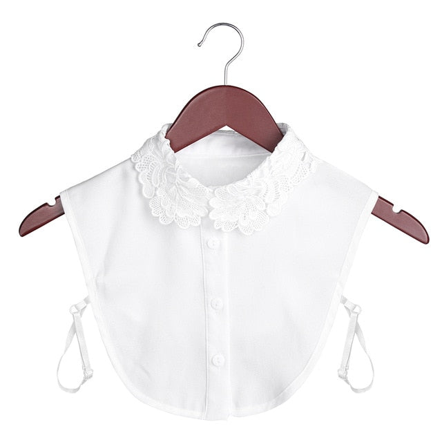 Women cotton lace fake blouse, detachable