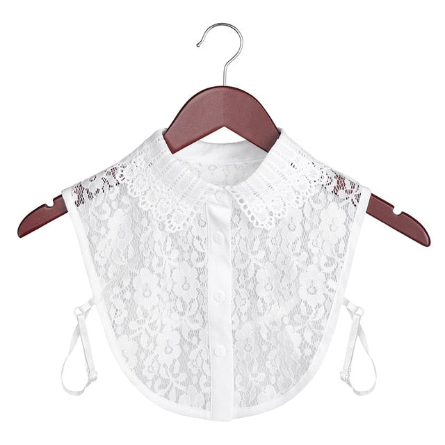 Women cotton lace fake blouse, detachable