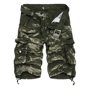 Summer cargo shorts men, camouflage cotton