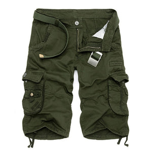 Summer cargo shorts men, camouflage cotton