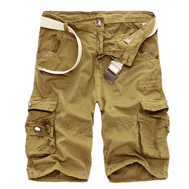 Summer cargo shorts men, camouflage cotton