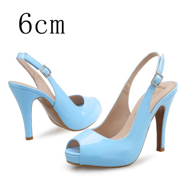 Women high heels party platform shoes fish mouth spring pumps