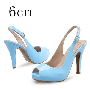 Women high heels party platform shoes fish mouth spring pumps