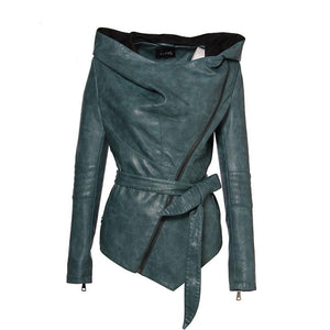Spring women's slim PU leather jacket