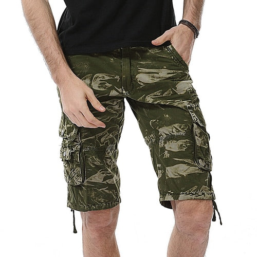 Fashion Military Cargo Cotton Shorts Men