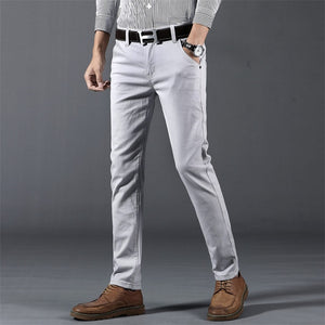 Comfortable cotton elastic pants men spring autumn