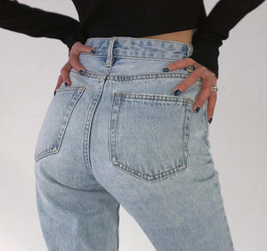 Spring high waist comfortable jeans for women