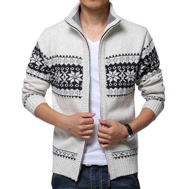 Herren Wolle Stehkragen Pullover