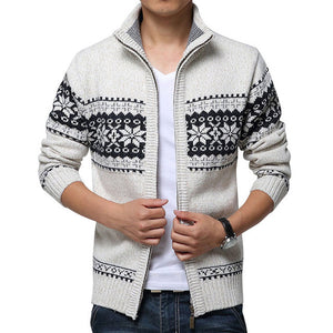 Men's wool stand collar sweater