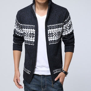 Men's wool stand collar sweater