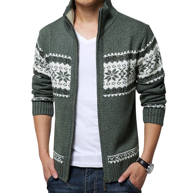 Herren Wolle Stehkragen Pullover