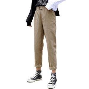 Casual harem pants, elastic waist, cargo pants women