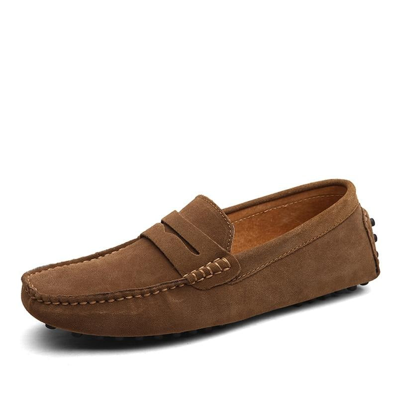 Spring genuine leather shoes men, slippers, soft moccasins, up to size 50