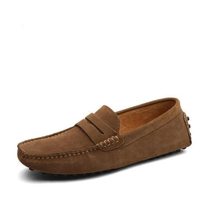 Spring genuine leather shoes men, slippers, soft moccasins, up to size 50