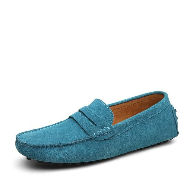 Frühling Echte Lederschuhe Herren, Slipper Weiche Mokassins, bis Größe 50