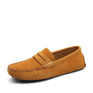 Frühling Echte Lederschuhe Herren, Slipper Weiche Mokassins, bis Größe 50