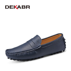 Spring genuine leather shoes men, slippers, soft moccasins, up to size 50