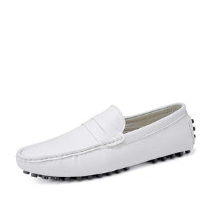 Spring genuine leather shoes men, slippers, soft moccasins, up to size 50