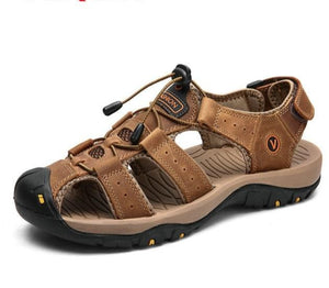 Chaussures d'été pour hommes, sandales en cuir véritable, taille 38-48