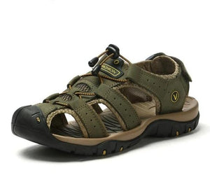 Summer New Men's Shoes Real Leather Sandals, Size 38-48