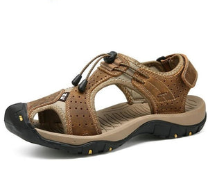 Chaussures d'été pour hommes, sandales en cuir véritable, taille 38-48