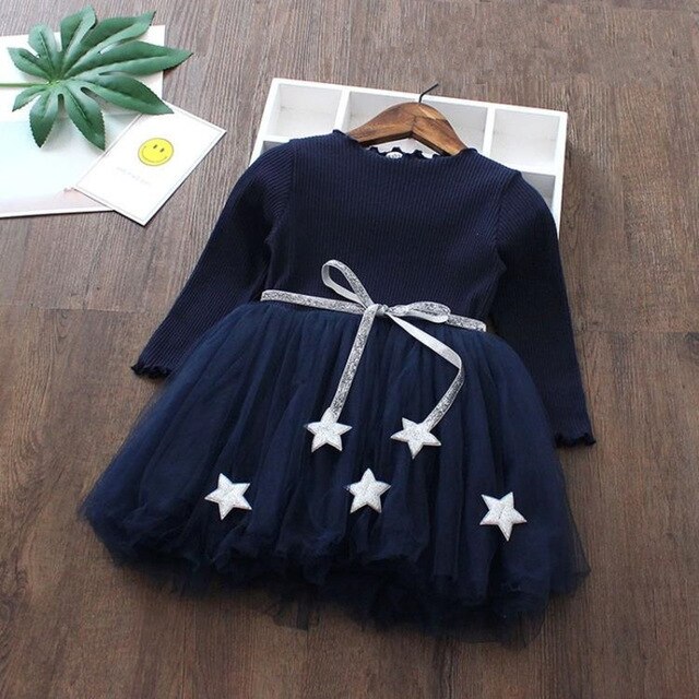 Girls Spring Dress Long Sleeve Sequined Princess Dress For Casual Vestidos Robe Fille 3-8Y Ceremony Dress Girls Winter Dress