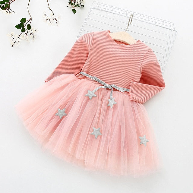 Girls Spring Dress Long Sleeve Sequined Princess Dress For Casual Vestidos Robe Fille 3-8Y Ceremony Dress Girls Winter Dress