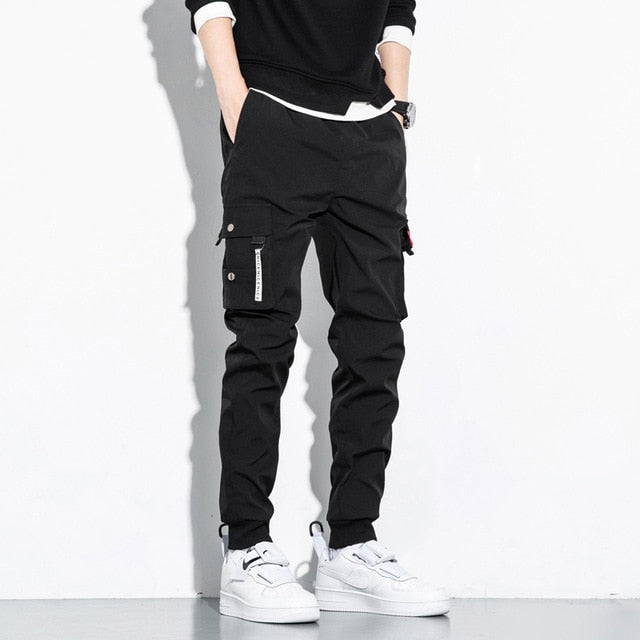 Pantalon cargo hip hop pour homme, pantalon de jogging