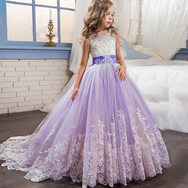 2021 filles adolescentes robe enfants demoiselle d'honneur enfants robes pour filles vêtements princesse robe fête robe de mariée Costume 8 10 12 Y